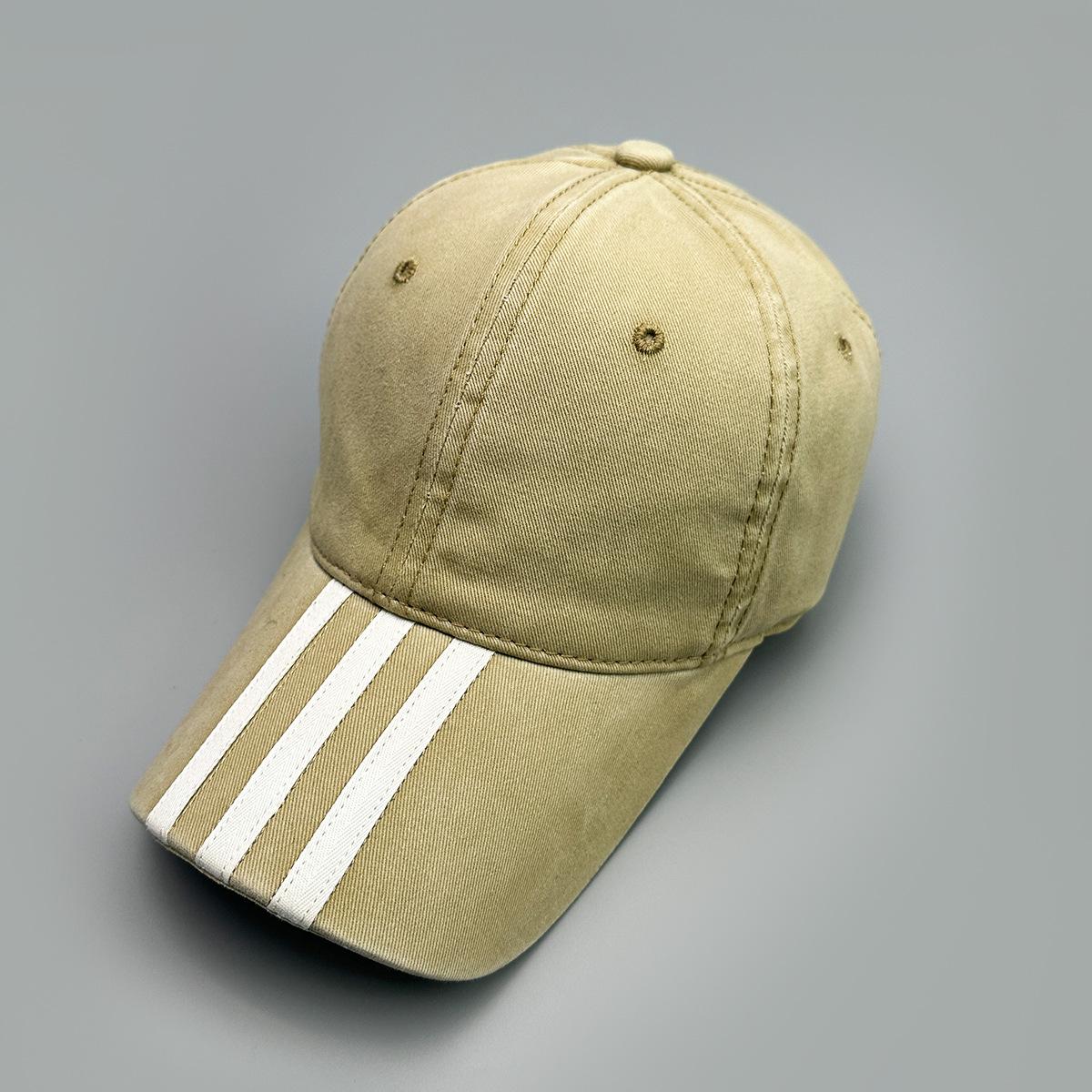 Simple Vertical Striped Casual Baseball Cap Men S And Women S Sunshade And Thin Fashion Niche Versatile Cap 52-60cm хаки