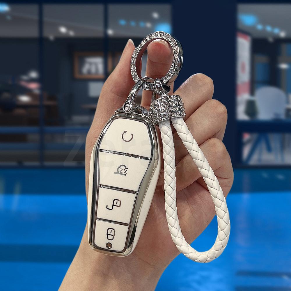 Soft Tpu Remote 4 Buttons Control Protect Cover For Byd Qin Plusdmi Atto 3 Han Ev Dolphin New Car Key Case Durable Accessories