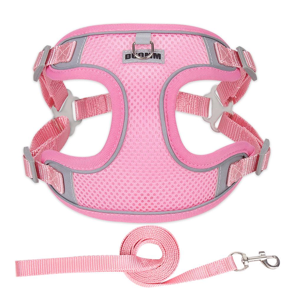 Reflective Vest-Style Dog Harness & Leash for Small Breeds