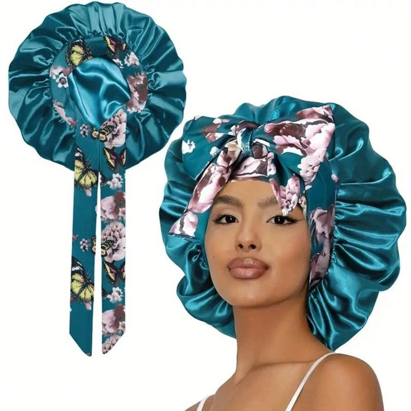 Satin Damen Vergrößerte Schlafhaube Atmungsaktiv und Umweltfreundlich Kann mit elastischer Duschhaube befestigt und angepasst werden