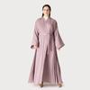 New Arrival Middle East Dubai Turkey Pleated Cardigan Robe Dress Lace up Pleated Dress