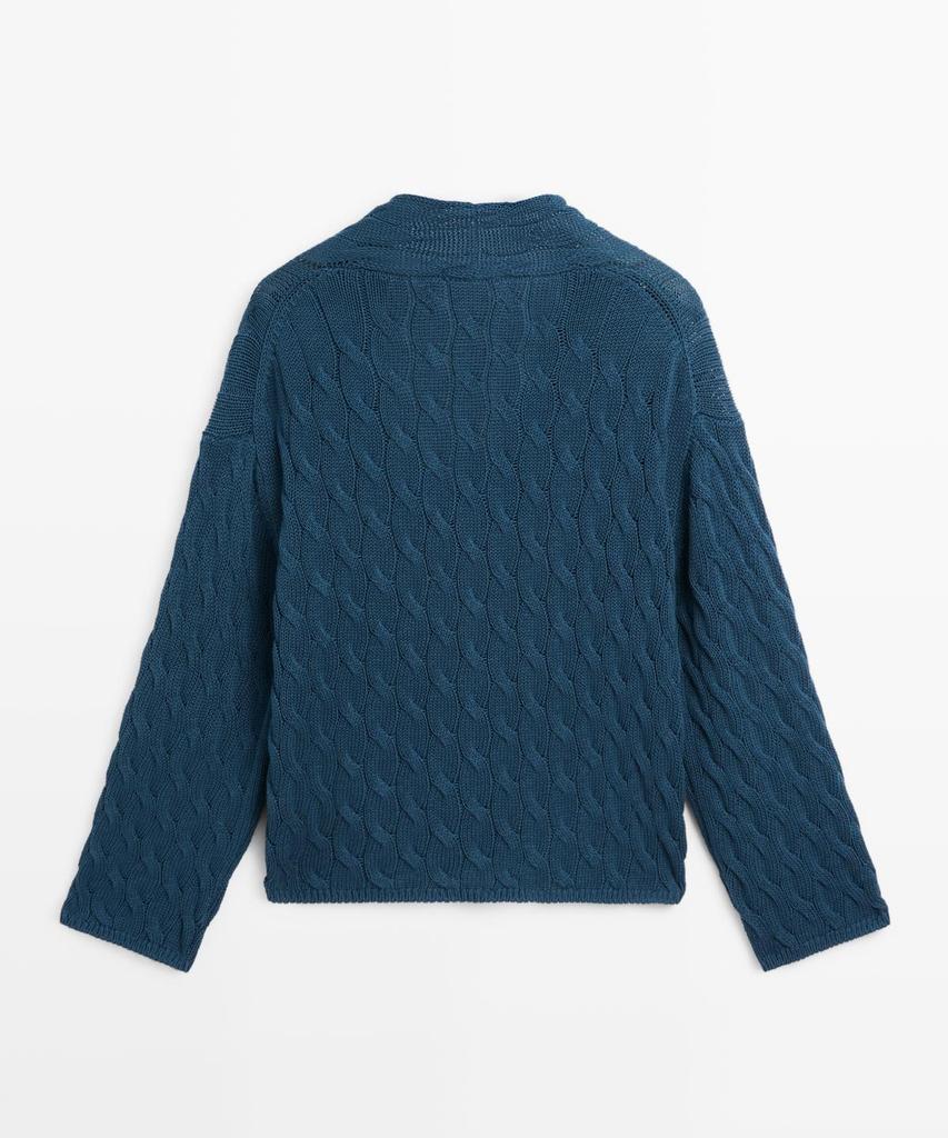Masimodutti Note Detail Cotton Blend Knit Sweater
