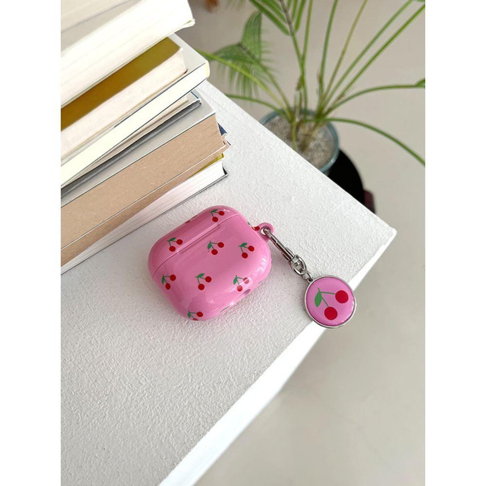 allthesamestudio cherry epoxy keyring (pink)