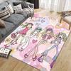 Groovy Chick Flannel Pattern Square Carpet,Area Rug,Carpet Rug for Living Room Bedroom Sofa Playroom Decor,Non-slip Floor Mat