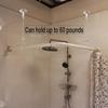 2 Sets Ceiling Support for Closet Rod Stainless Steel Adjustable 59-inch Ceiling Suspension Holder for Curved L-Shaped or Straight Shower Rods