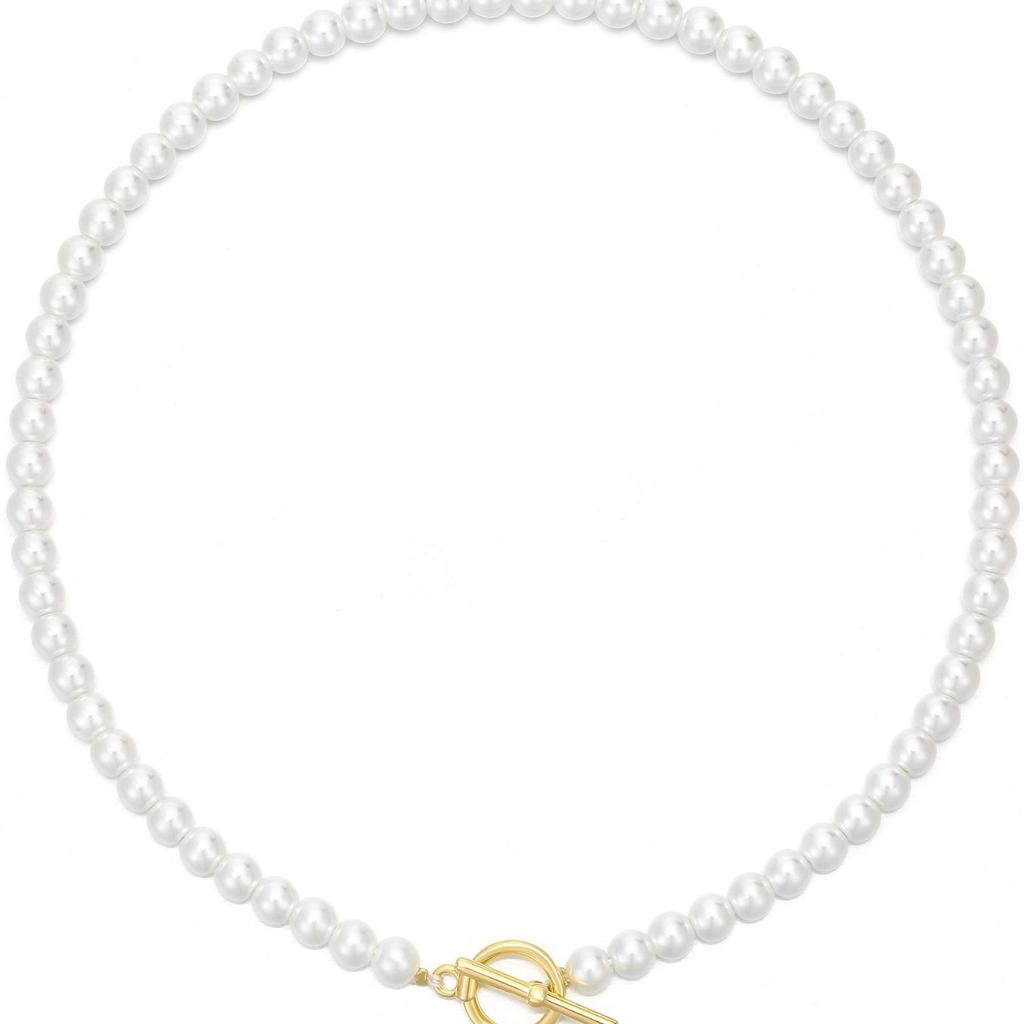 Popular glass pearl imitation bead necklace Bohemian OT buckle pearl necklace