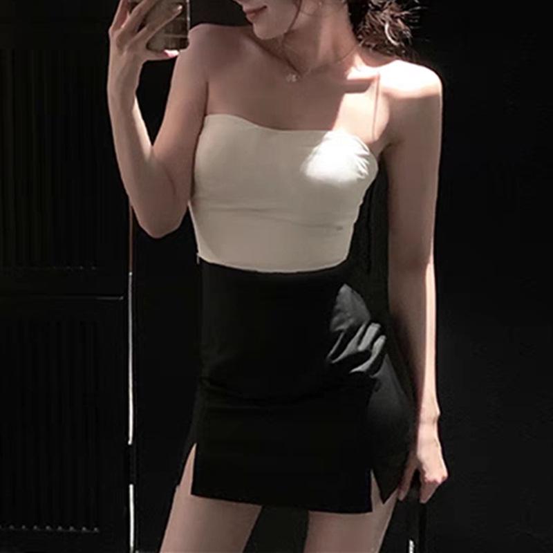 

Женская маленькая юбка А-силуэта в нишевом стиле - С высокой талией, стройнящая, короткая с разрезом, доступна в больших размерах XL