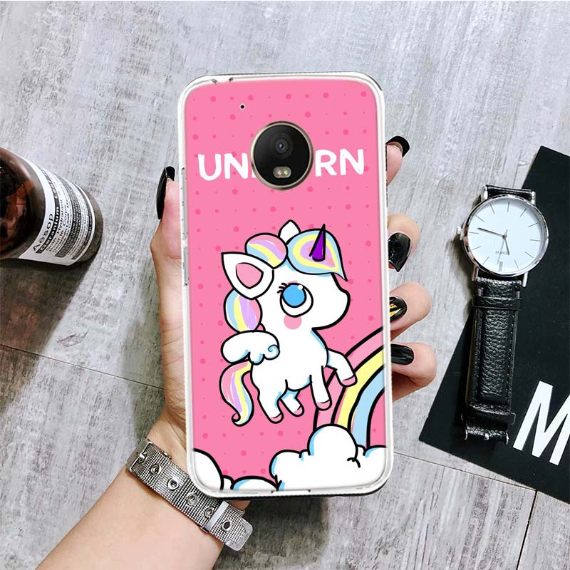 

Чехол для телефона с рисунком единорога «Розовый миф» и рисунком для Motorola Moto G9 G8 G7 G6 G5 E6 E5 E4 Plus Play Power One Action Macro Coque, чехол Капа Motorola E4