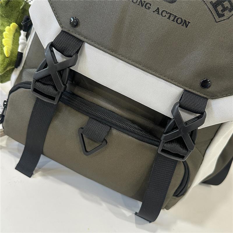 Men's Contrast Backpack Large Capacity Student Schoolbag Women's Backpack