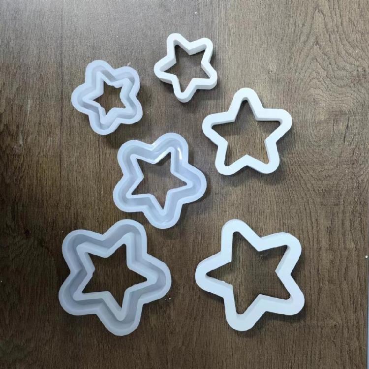 3Pcs Hollow Out Star Molds, Star Shaped Silicone Molds