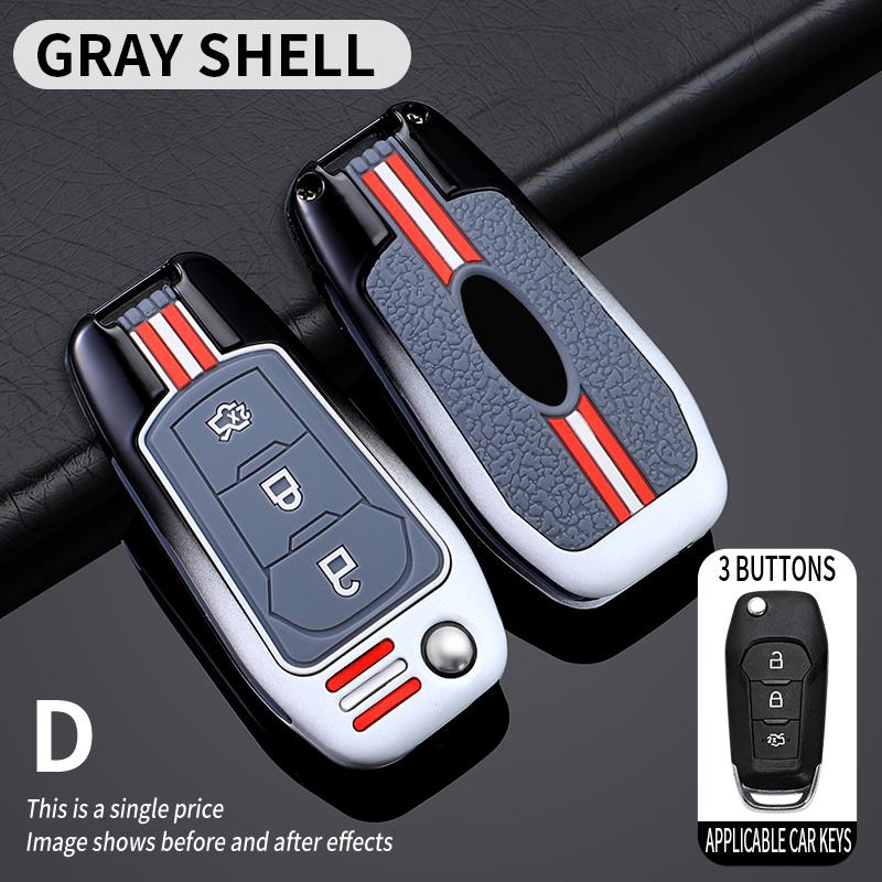 Zinc Alloy Car Remote Key Case Cover For Ford Figo 2017 Mondeo 5 Ecosport Fiesta Mk8 Everest Ranger Fusion Kuga Escort F150