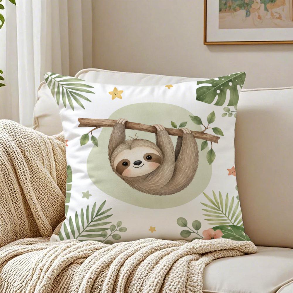 Cute AnimalPrinted Pillow Case Breathable Organic Short Plush Cushion Covers Machine Washable WrinkleResistant Soft Durable