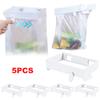 Folding Garbage Bag Organizer with Fixing Buckle Portable Garbage Holder Space-Saving for Kitchen Cabinets Doors Cupboards
