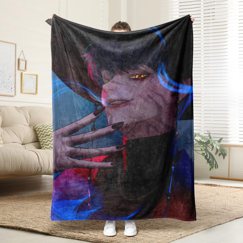 KPop Demon Hunters The fantasy world on the blanket: Anime characters and cute pet patterns keep warm and warm
