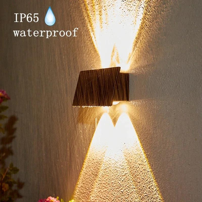 Solar LED Outdoor Garden Light Waterproof Solar Powered Lamp Super Bright Courtyard Balcony Wall Lamp Stairs Lighting Fixtures