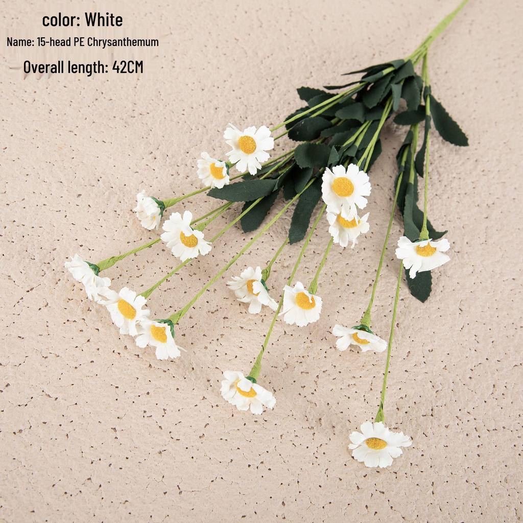INS Style 15-Head PE Foam Daisy Fake Flowers for Home Wedding Decor