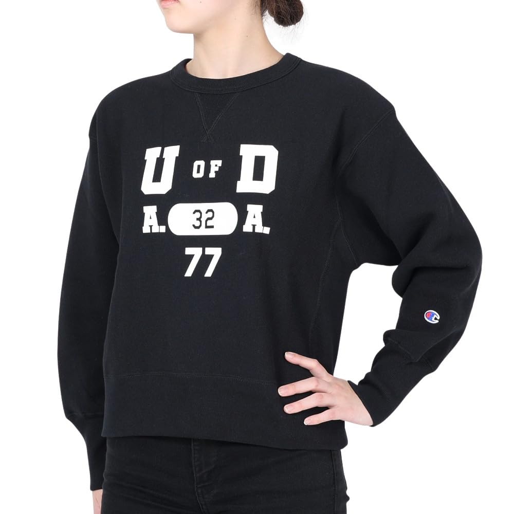 

Champion Long Sleeve Crew Neck Cotton USA Graphic Reverse Size M Women s Sweatshirt, 11.5oz Print, Weave®, Black, (CW-Y002) чёрный