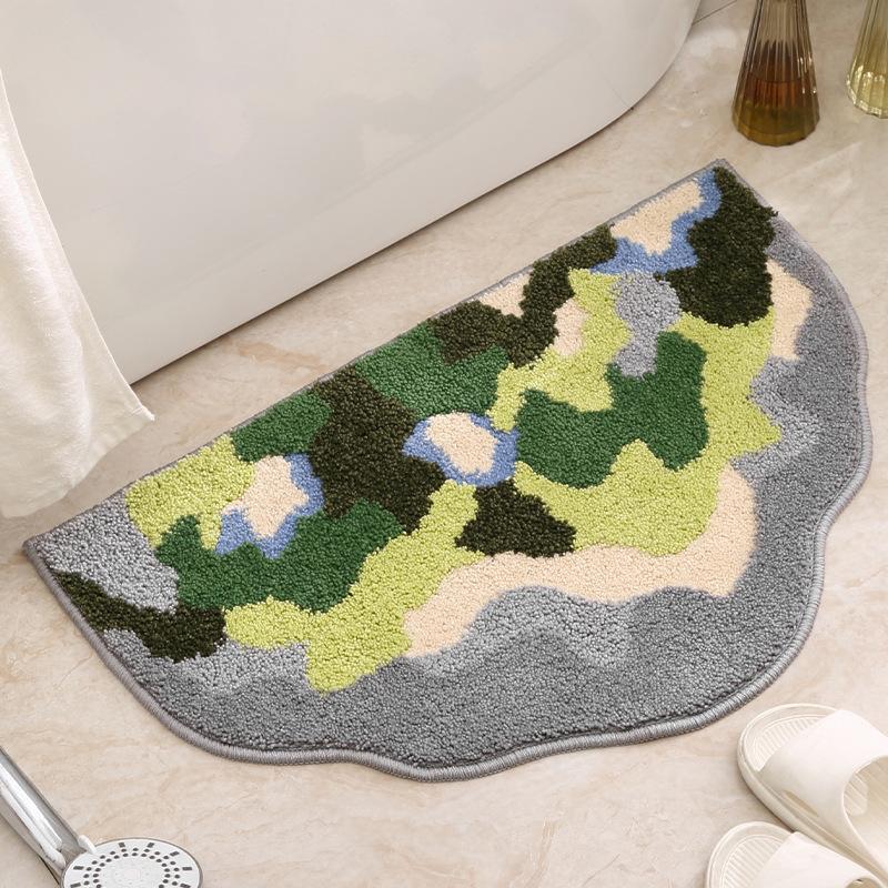 Ins Style Fresh Home Imitation Cashmere Absorbent and Anti Slip Floor Mat for Bathroom Entrance