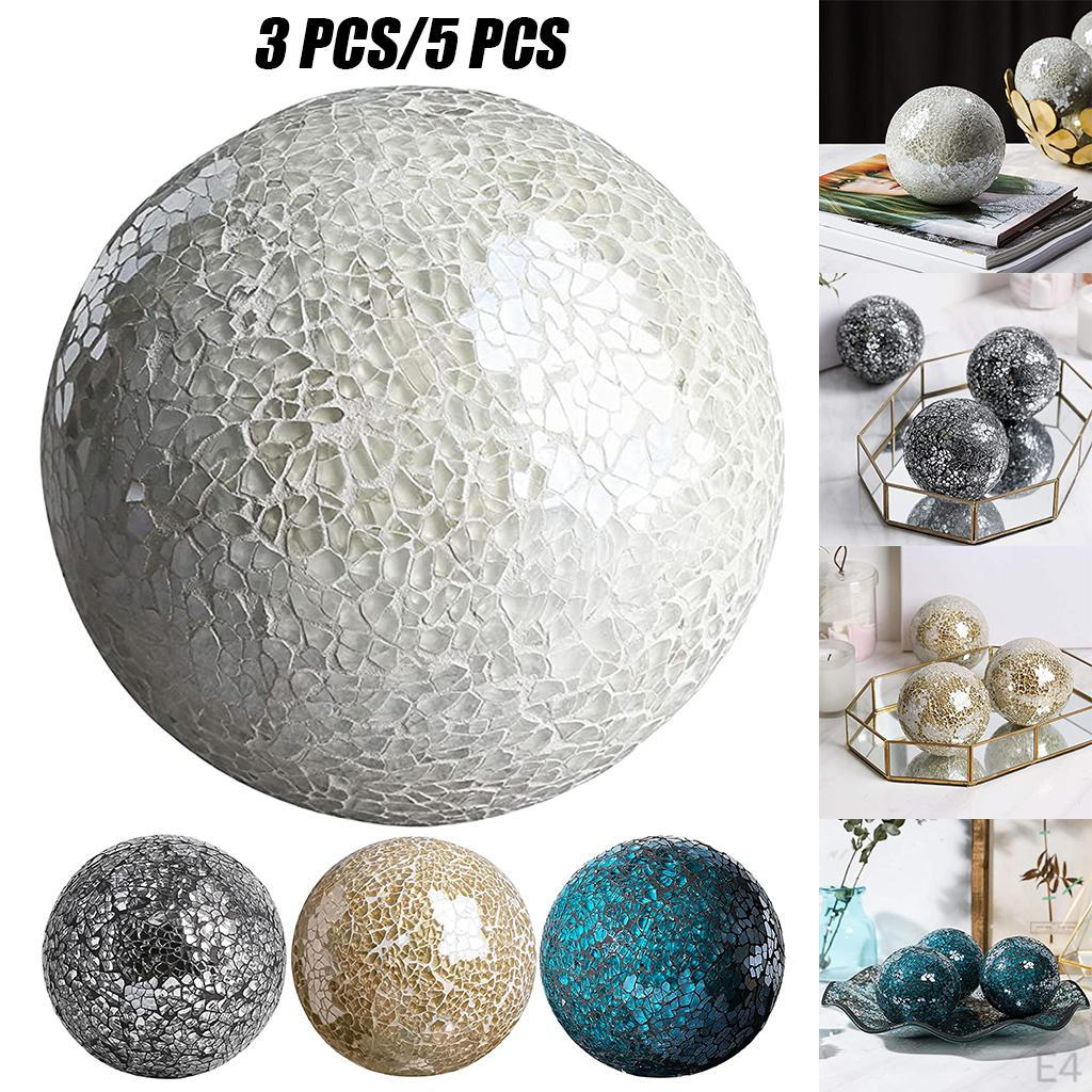 -Ball Balls Set Centerpieces Bowls 8cm Glass for Coffee Table Decor
