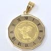 Kotobuki Jewelry Angel Coin Pendant 24K 18K Gold Frame Polishing Cloth and Gift Top, Gold, 1/25 oz, (Includes Set)