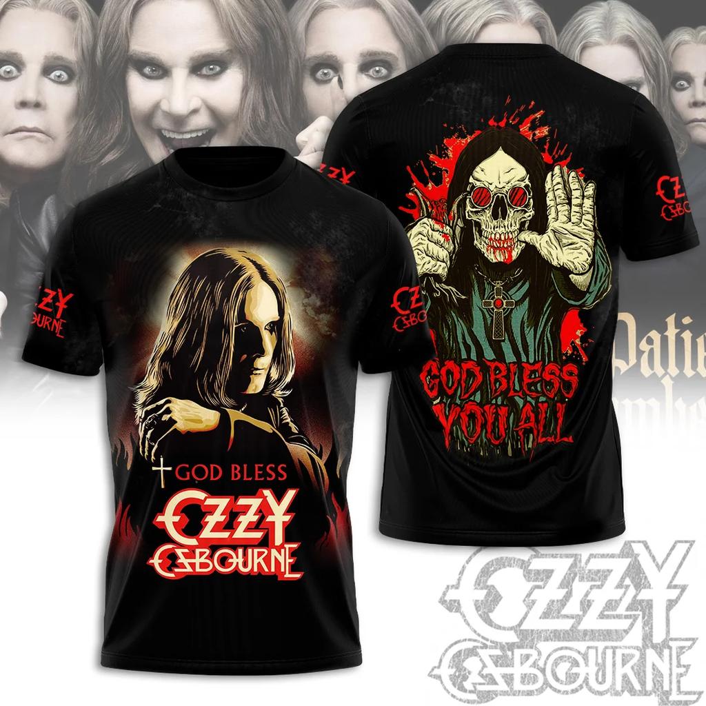Hot Rock Ozzy Band 3d Printing T-shirt Men Women Fashion Hip Hop Short Sleeve Sports O-Neck Tops Tees for Men Clothes