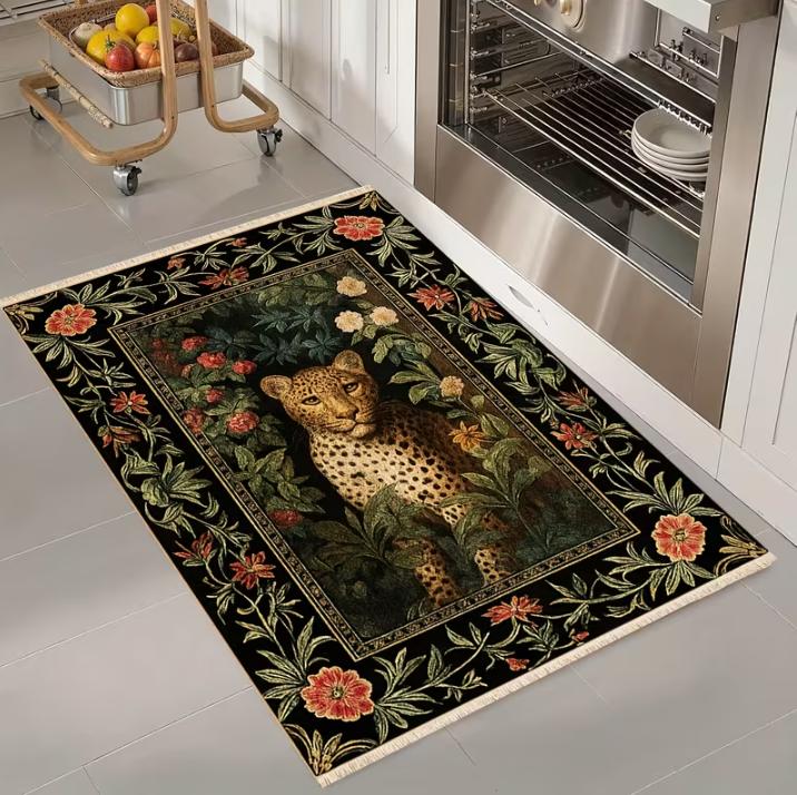 Jungle Leopard Shadow Carpet Carpet Country Style Animal Style Kitchen Carpet Corridor Carpet Living Room Area Carpet Decoration