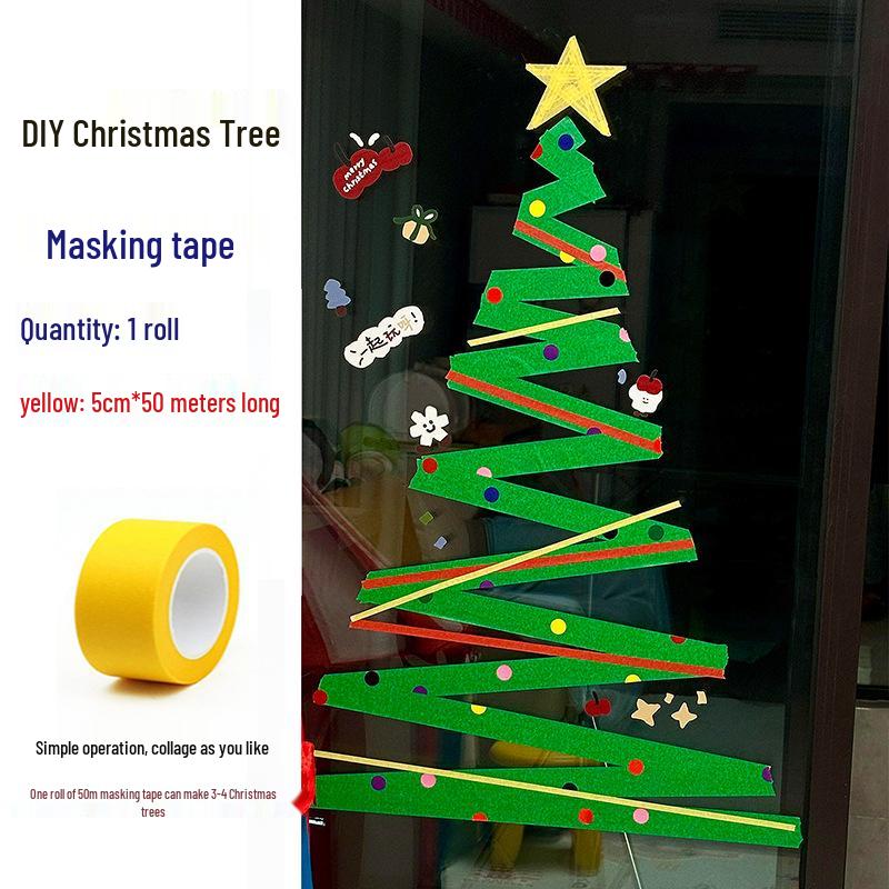 Budget-Friendly DIY Crepe Paper Christmas Tree Decoration Kit for Windows