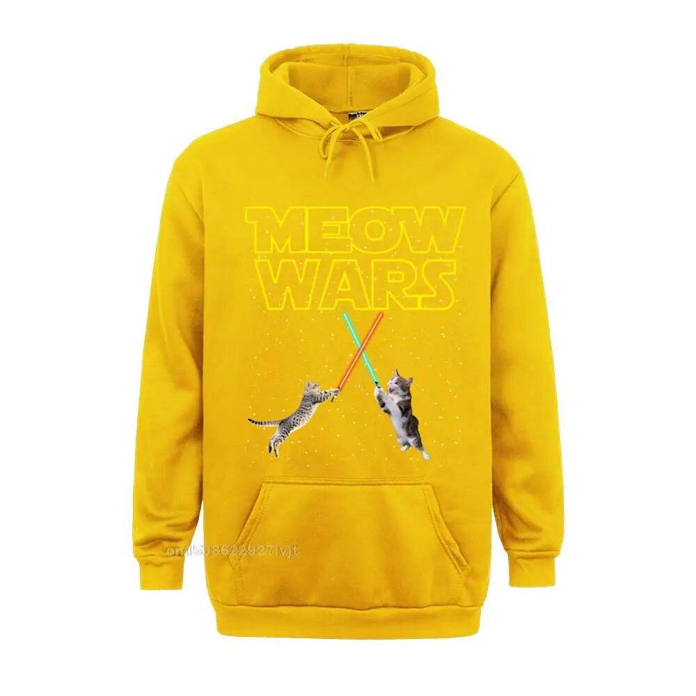 

Meow Wars CaHoodie Забавные подарки для любителей кошек Толстовка с длинным рукавом Хлопковая толстовка с дизайном Дешевая толстовка унисекс Уникальная толстовка унисекс 4XL