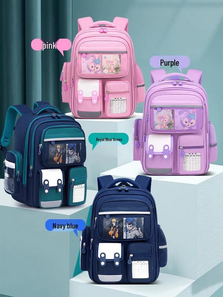 British Style Naruto Children's Backpack: Large Capacity for Grades 1-6, Unisex Double Shoulder Bag