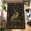 Volkskunst Drachen-Thema Teppich für Wohnzimmer Schlafzimmer Dekoration Ästhetische Mythische Kreaturen Kunst Bodenmatte Kaffeetisch Bodenmatte