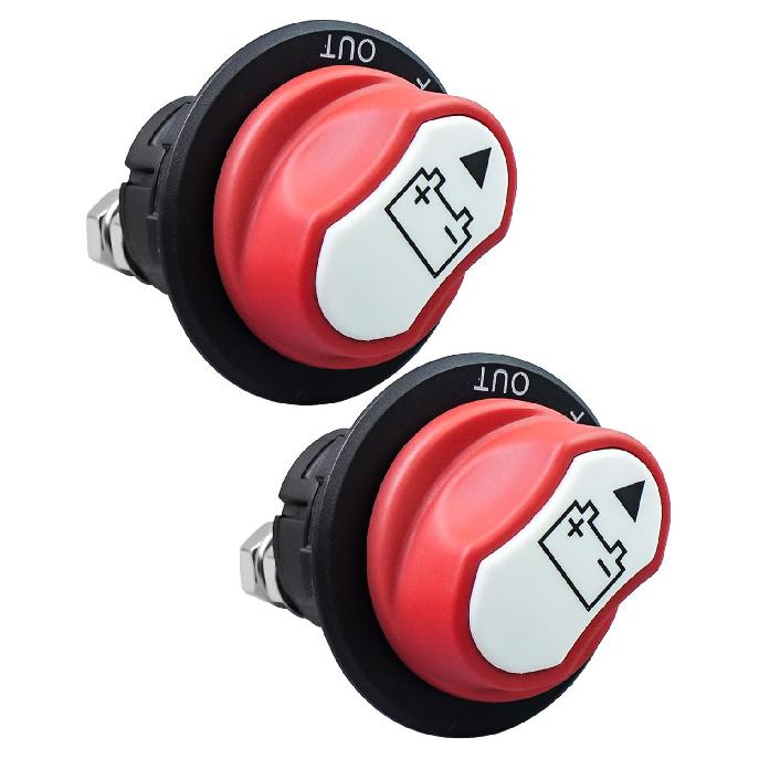 

Battery Disconnect Switch, 12V-48V Battery Master Cut Shut Off Isolator Switch, Max 32V DC 100A Cont 150A Power Battery On-Off-Out Switches for Car 100A