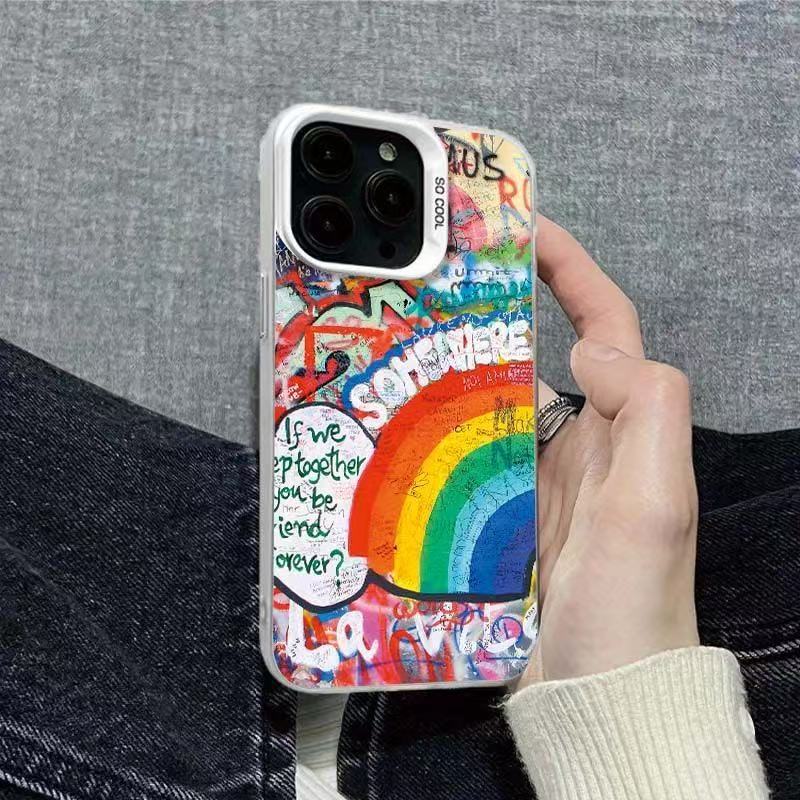 The new graffiti is suitable for iphone17 mobile phone case Apple 15promax/14 anti-drop 13pro16 Europe and America 11XR.