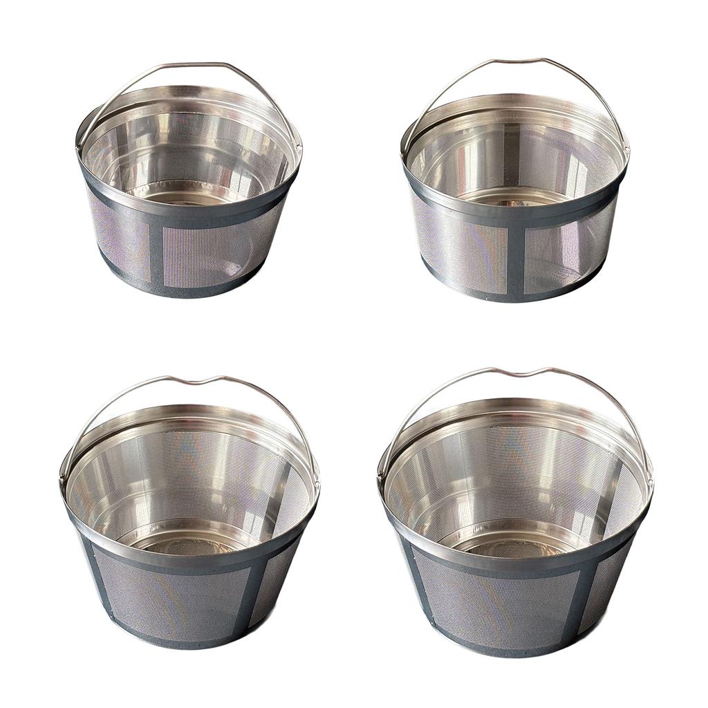 Reusable Round Coffee Machine Filter Basket 304 Stainless Steel Rustproof Easy Clean Fine Mesh Screen