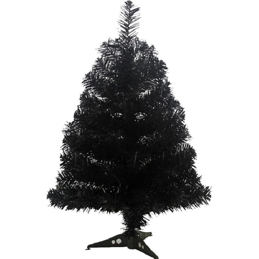 Рождественская елка с пластиковой подставкой, 2 фута, ПВХ (черный)