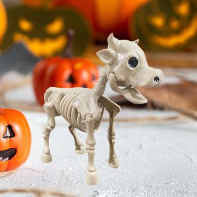 Cow Skeleton Statue Desktop Ornament Halloween Decor Art Crafts Decorative Figurine for Table