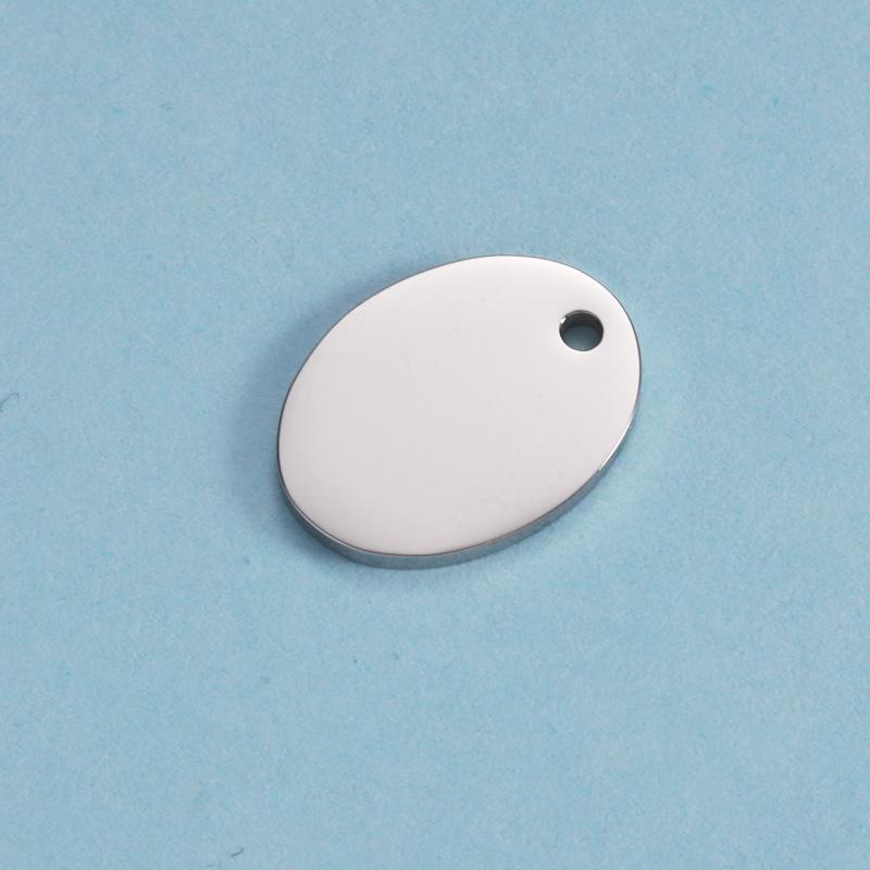 Ellipse Stainless Steel Engravable Pendant Charm