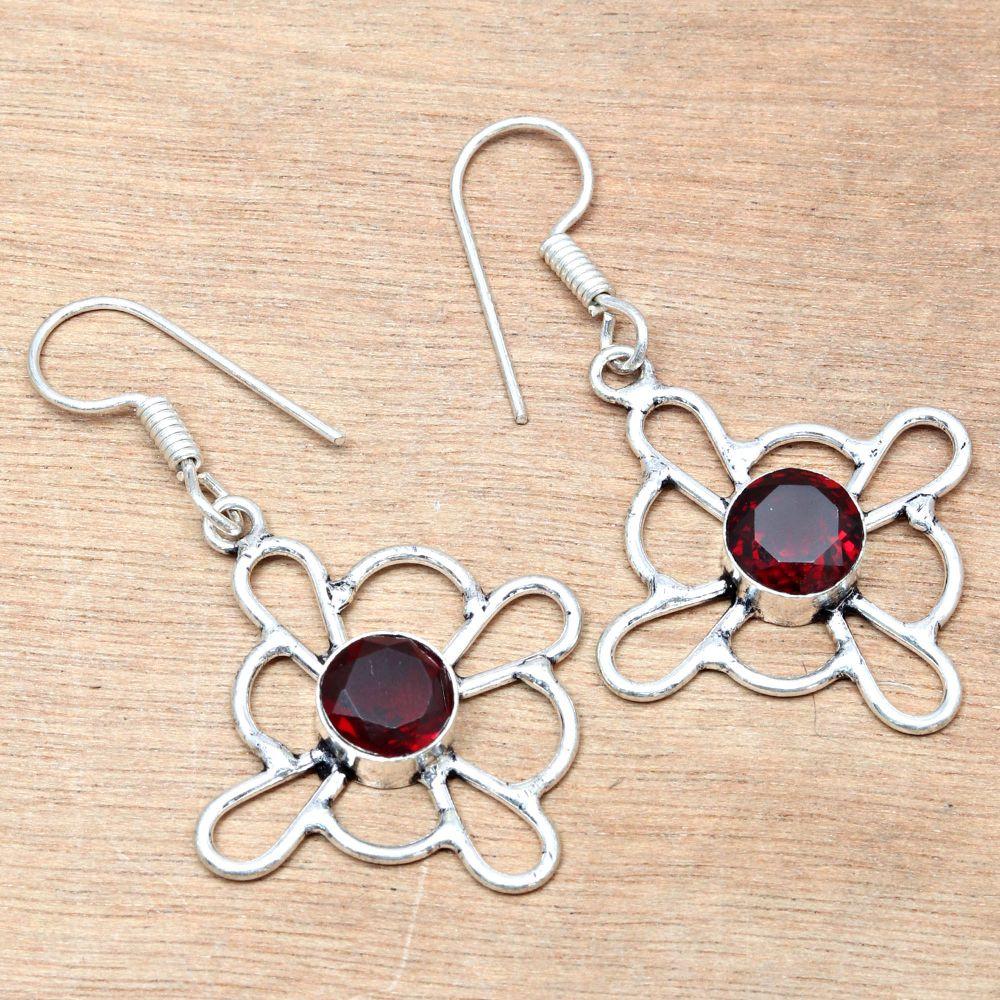 Boucles d'oreilles en argent faites à la main avec pierres précieuses de la colonne vertébrale noire, cadeau pour elle, 1,5''