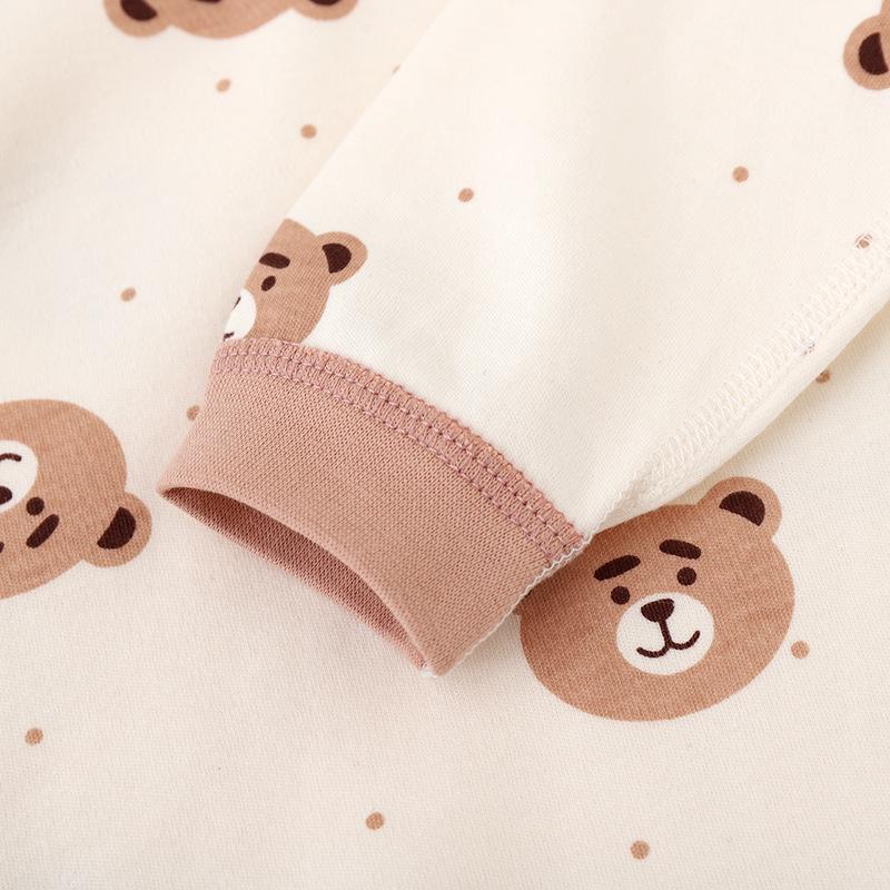 Baby Bomull Sömlös Hög Midja Långärmad Topp & Byxset för Höst/Vinter