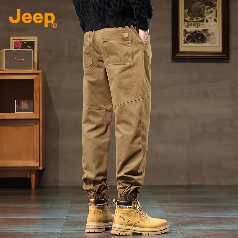 Jeep Men's Loose Fit Pure Cotton Jogger Workwear Pants
