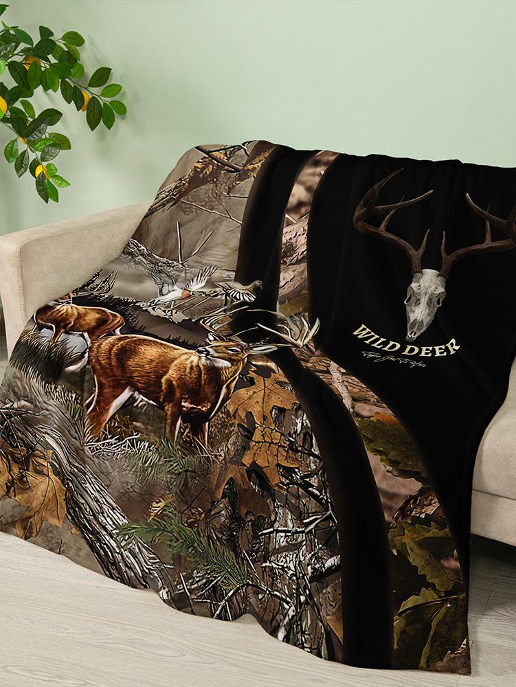 Flannel Blanket Deer Animal Blanket Crystal Fleece Blanket Spring And Autumn
