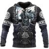 2026 Hoodie Viking Harajuku Print Pullover Men's Hooded Sweatshirt Oversized Vintage Male Clothing Fall Long Sleeve