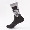 Trendy Men's Mid-Calf Character Portrait Cotton Socks