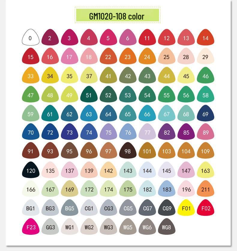 Sta GM1020 Dual-Tip Alcohol-Based Art Marker Set for Students & Professionals