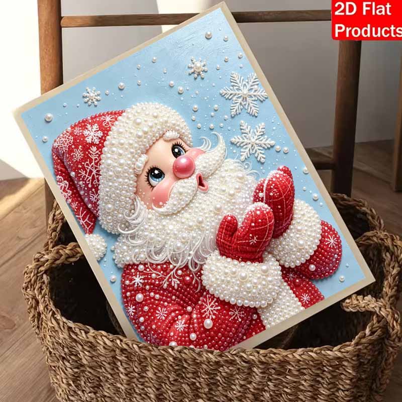 Weihnachts-Perlenmalerei-Set Handgemachtes DIY Weihnachtsmann Schneeflocke Heimdekoration Malerei