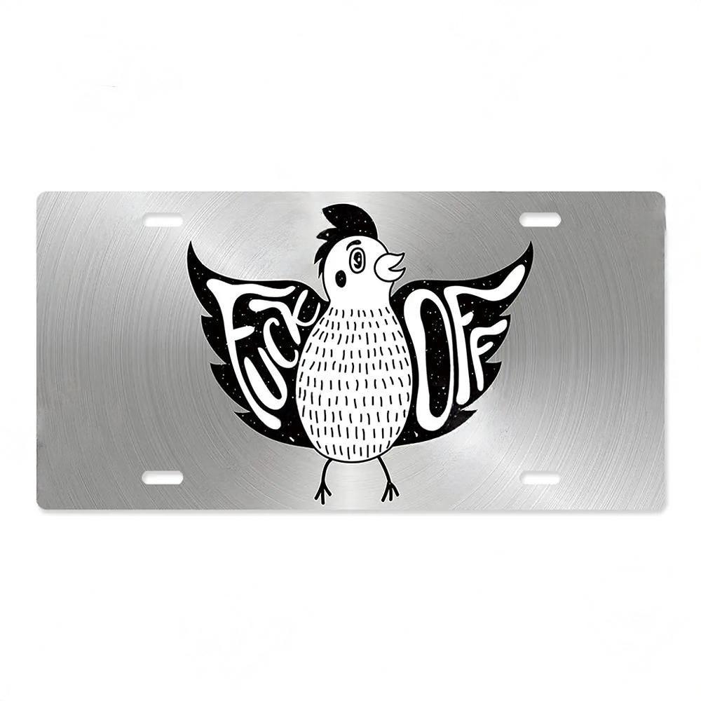 Vintage Metal Chicken Licenses Plate Signs Decor Plaque Metal Decoration for Hen House Door Farmhouse