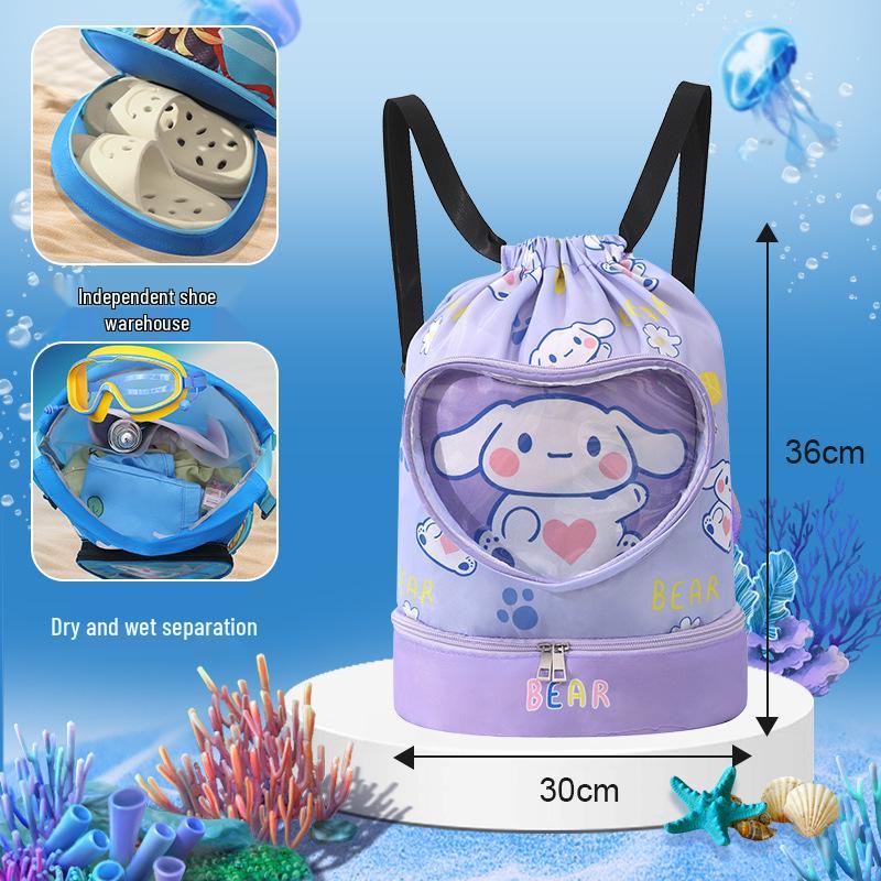 Kinder Wasserdichter Schwimmrucksack: Jungen-Kulturbeutel und Mädchen-Strandtasche mit Trocken-/Nass-Trennung