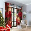 Classic Flat Printing Christmas Hot Curtains Digital Printed Polyester Drapes Party Decorations Use Set Of 2 Made