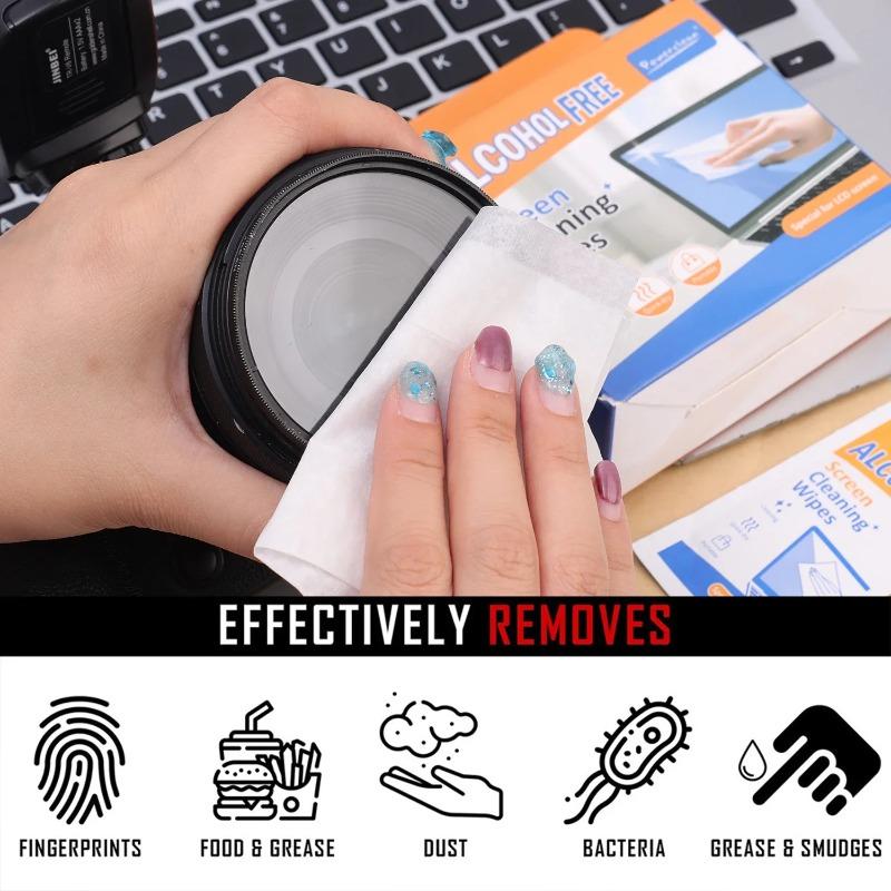 40 Stück Dual-Use Bildschirmreinigungsset Tragbare Wischtücher für Handys Tablets Laptop TV-Monitore Autos Fleckenlose LCD-Bildschirme und Displays