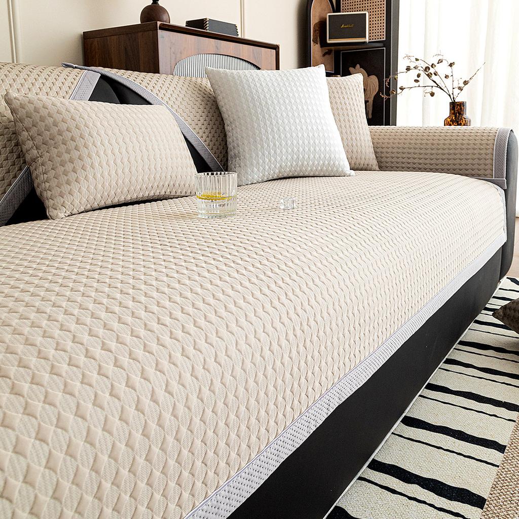 Sofa Kissen Sommer Neu Leichter Luxus High-End Rutschfeste Matte Kühle Kissen Kalte Seide Kühle Gerade Reihe Sofaüberwurf