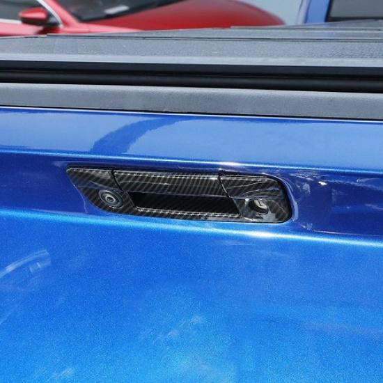 Carbon Fiber Rear Door Tailgate Handle Bowl Trim For Dodge RAM 1500 2010-2017
